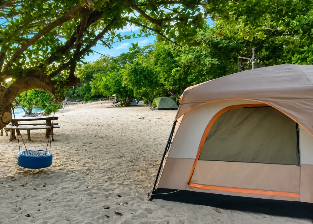 beach camping in stilts calatagan